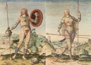 16世紀のイタリアで描かれたピクト人の男女の姿
