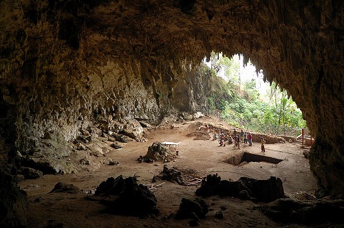 ホモ・フローレシエンシスの骨が発見された洞穴。