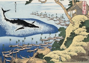 「千絵の海 五島鯨突」葛飾北斎画 1830年ごろ